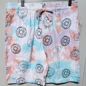 The SimpsonsPastel Donut Print Shorts
